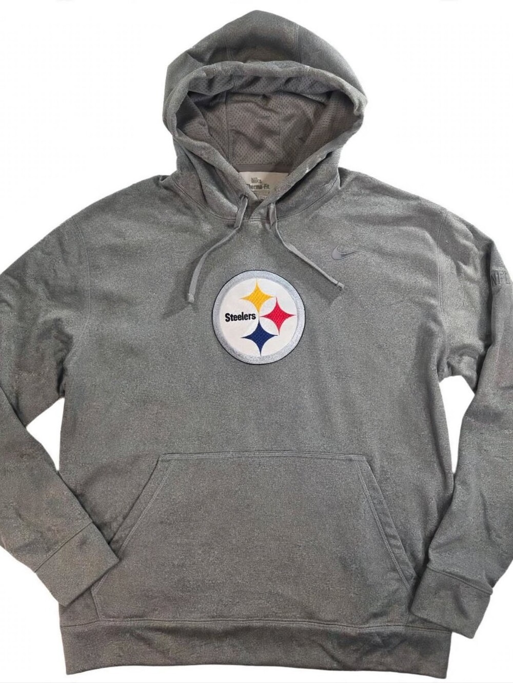 Nike Steelers Therma-Fit Hoodie Mens XXL Gray Breast Cancer Awareness NFL
